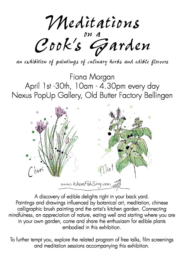 exhibition poster 'Meditations on a Cook's Garden' 2014