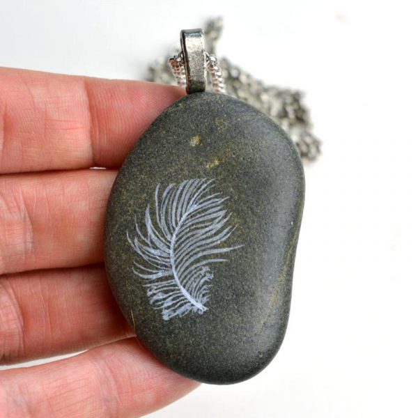 hand painted feather jewellery