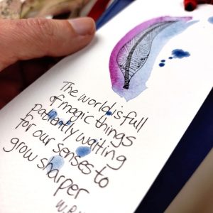 Handmade Bookmark - magic things quote